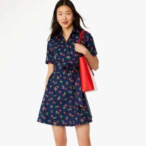 kate spade Tossed Strawberry Shirtdress, French Navy